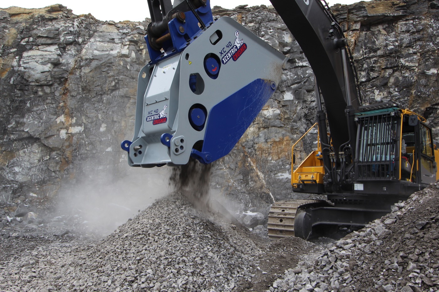 Onsite crushing operation at quarry